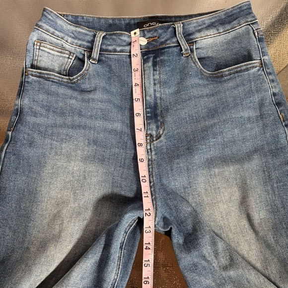Oneso High Rise Wide Leg Jeans Womens 29 Stretch Comfort Boho Medium Wash Denim - Picture 3 of 8